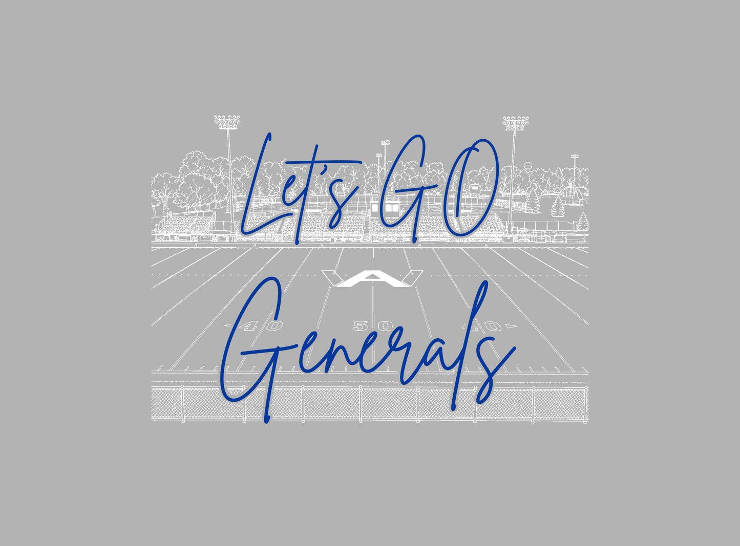 Let's GO Generals Stadium Design Heather Grey AW