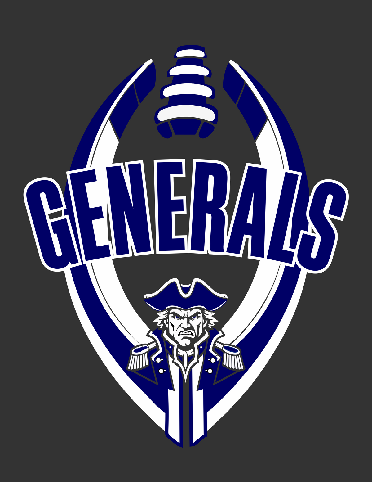 General Football Design on Dk Heather Grey AW