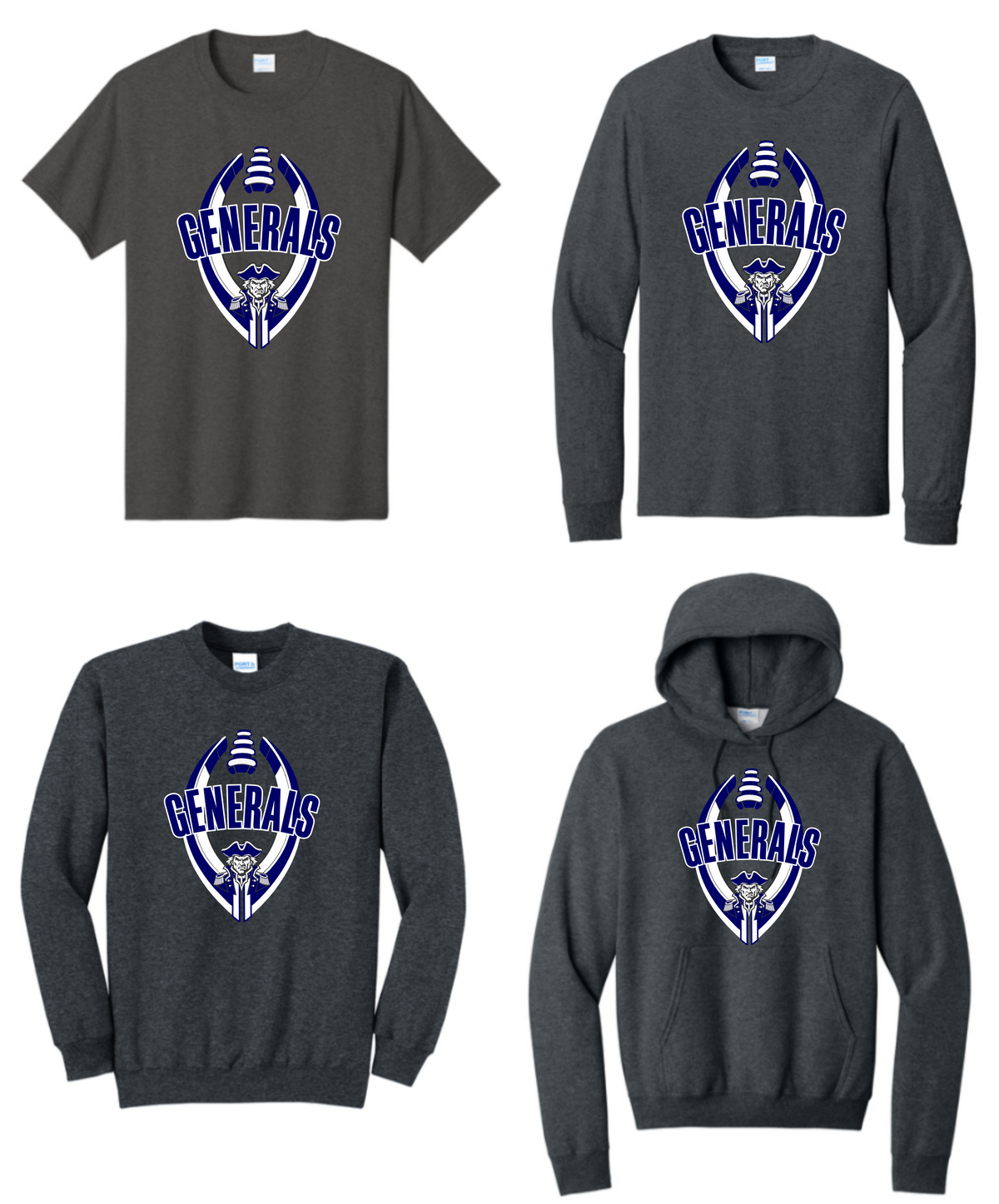 General Football Design on Dk Heather Grey AW