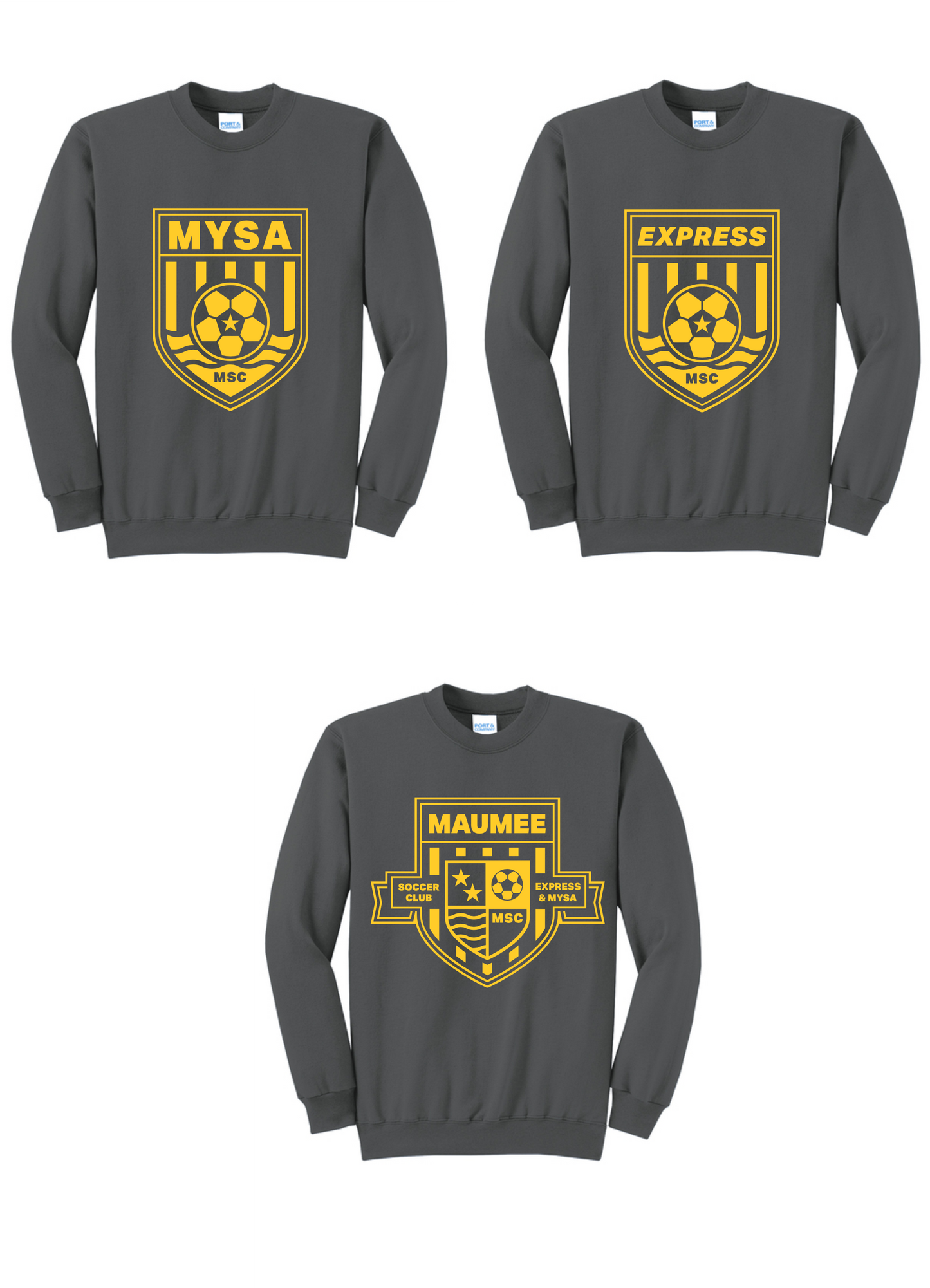 Port & Company Core Fleece Crewneck Sweatshirt YOUTH & ADULT MSC