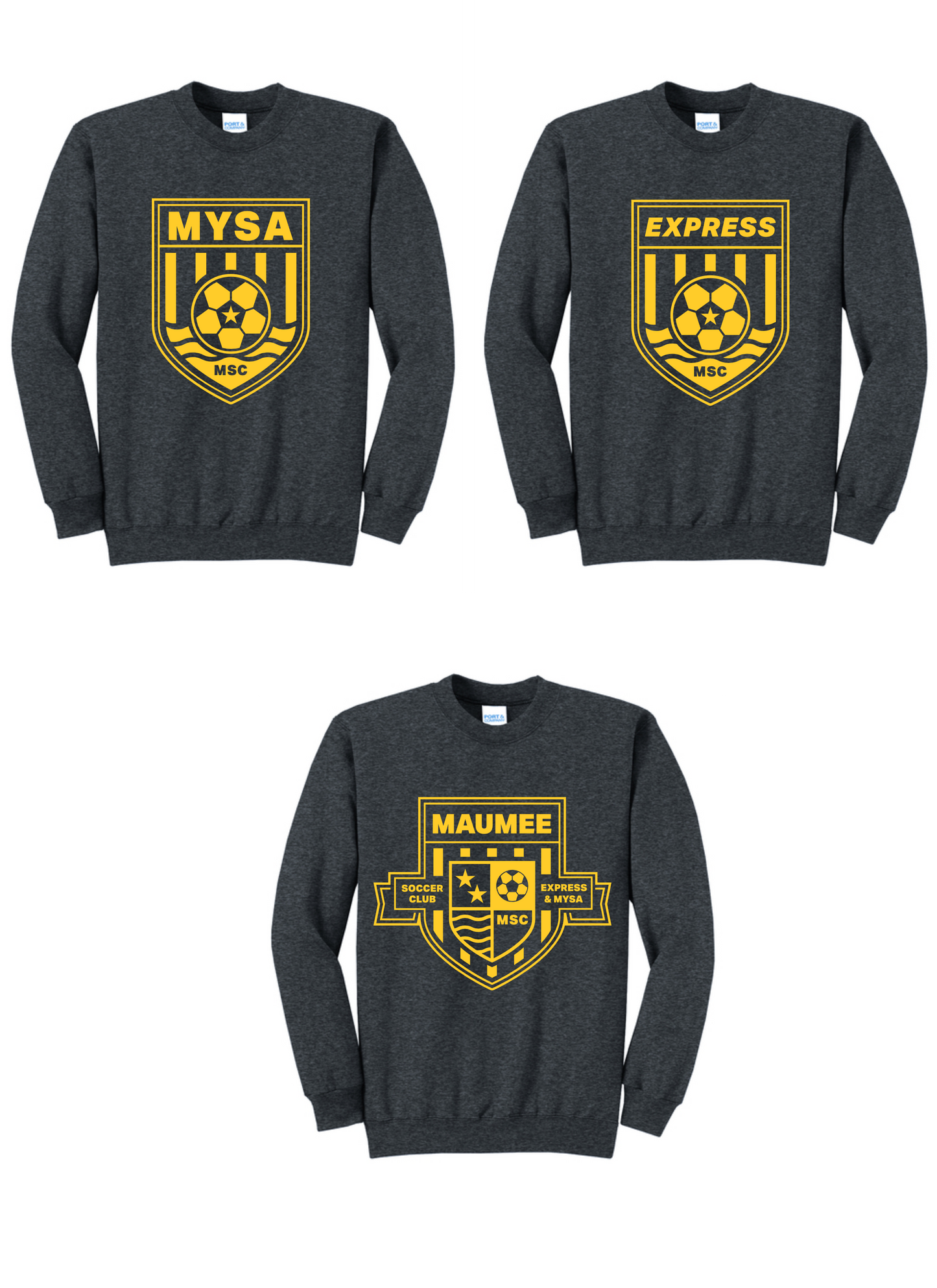 Port & Company Core Fleece Crewneck Sweatshirt YOUTH & ADULT MSC
