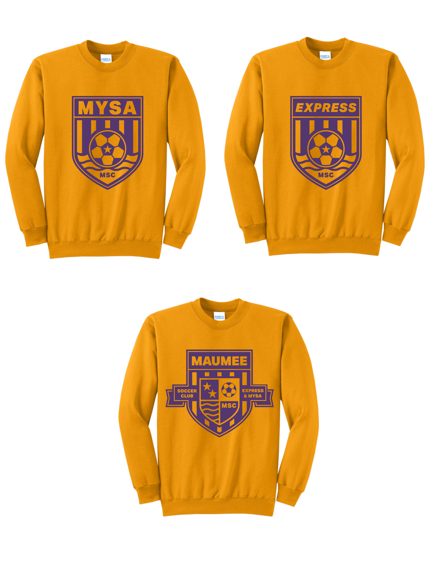 Port & Company Core Fleece Crewneck Sweatshirt YOUTH & ADULT MSC