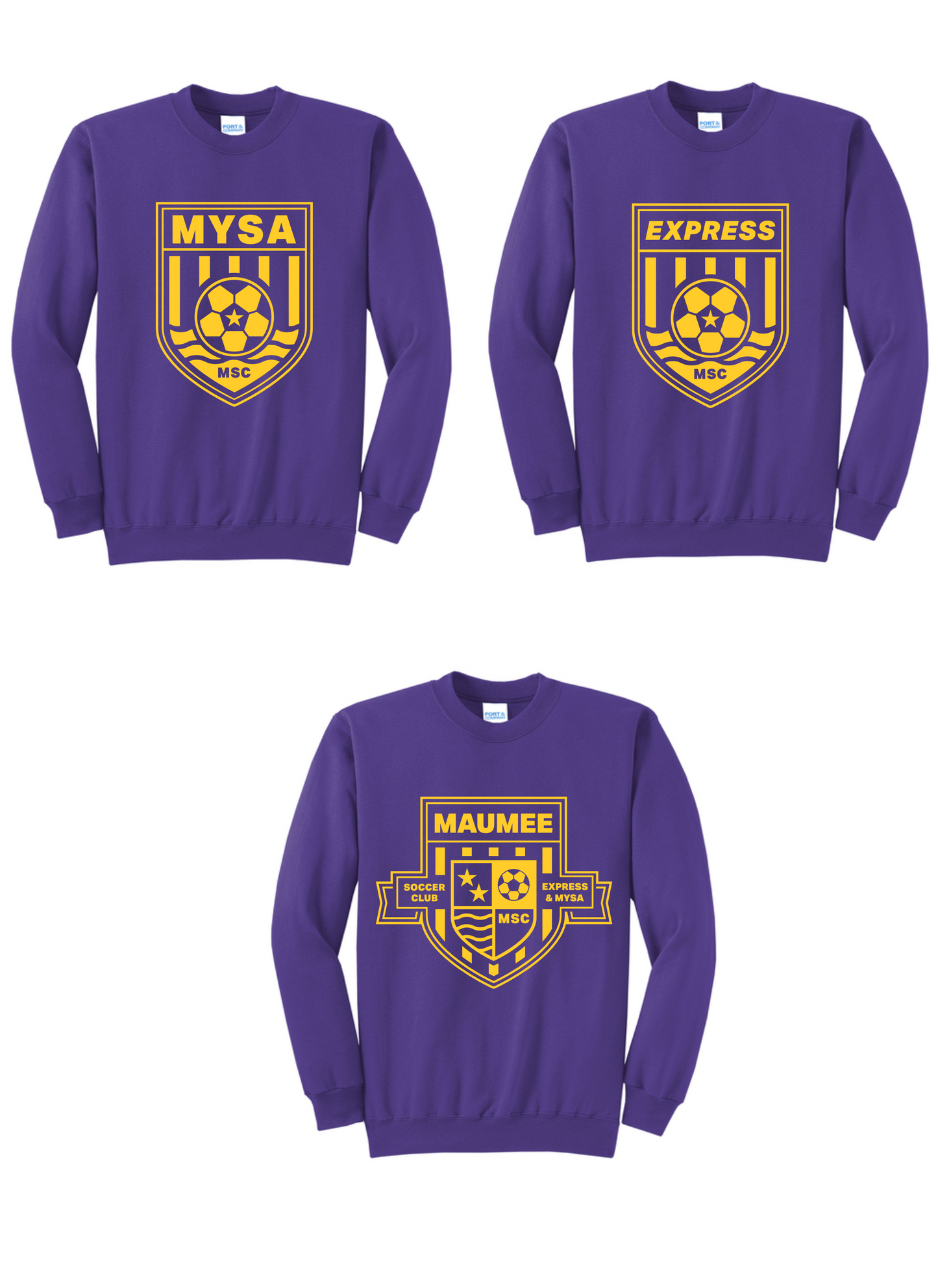 Port & Company Core Fleece Crewneck Sweatshirt YOUTH & ADULT MSC