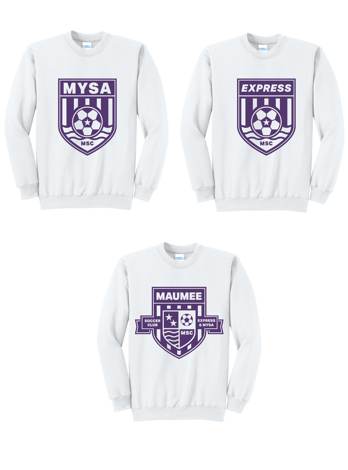 Port & Company Core Fleece Crewneck Sweatshirt YOUTH & ADULT MSC