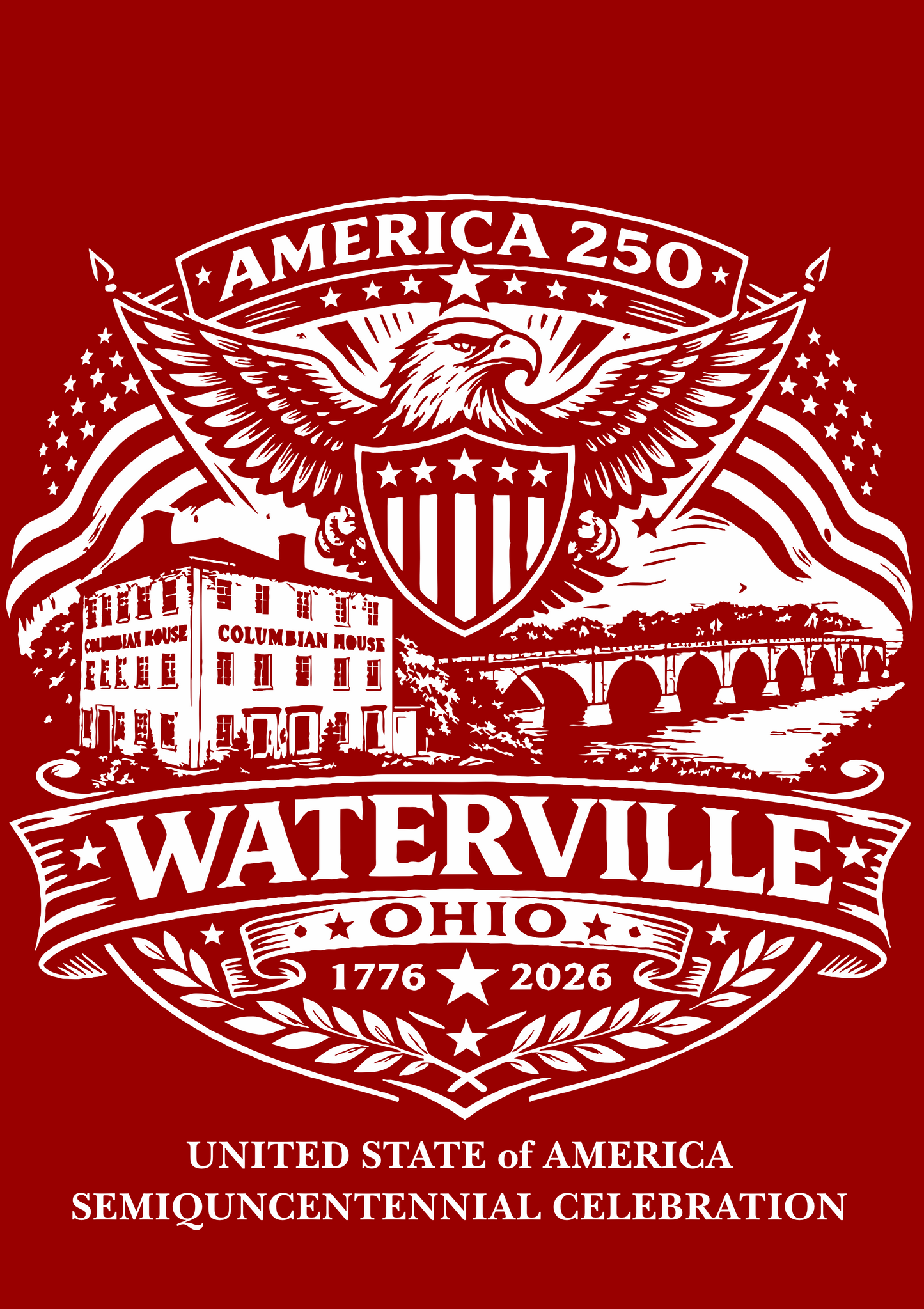 WATERVILLE, Ohio July 4th Commemorative T-Shirt HIT